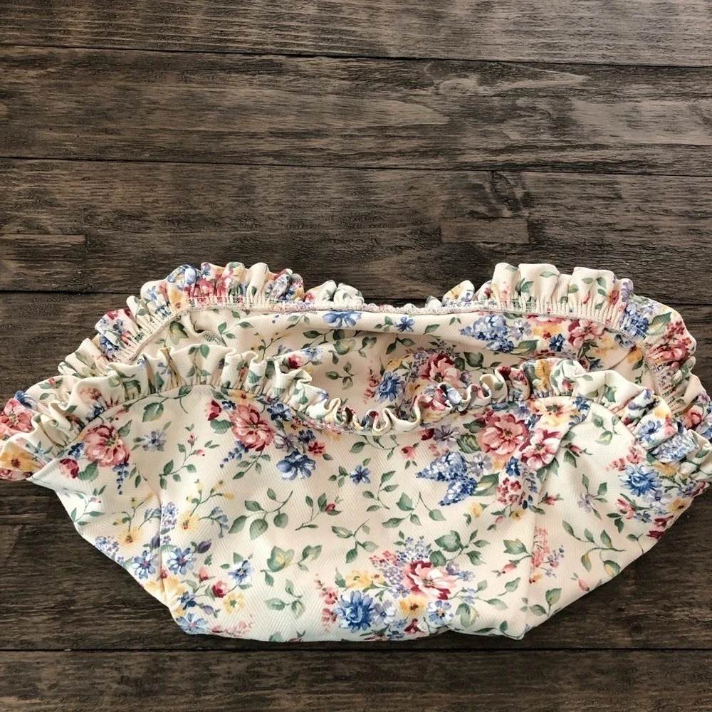 Longaberger Floral Large Easter Basket Liner Cream